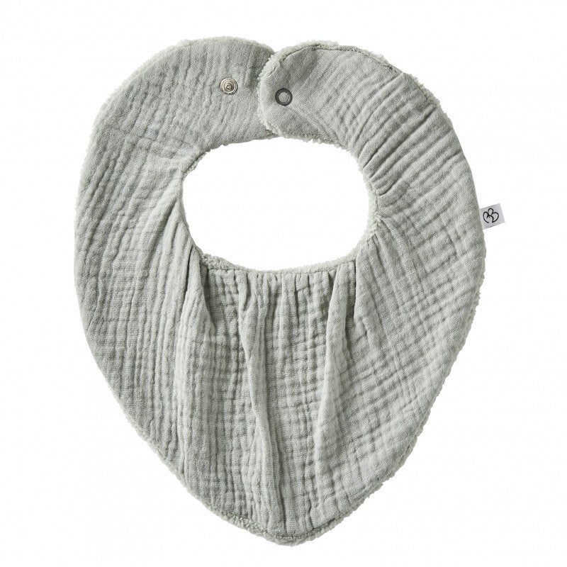 Bavoir-bandana bambou/ gaze - Vert de gris