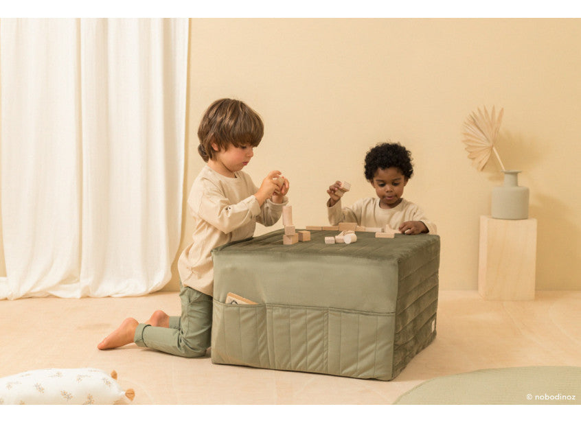 Pouf lit pliant Sleepover • velvet olive green