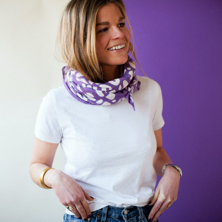 BIG FOULARD LATIKA "ARTISTIC" VIOLET