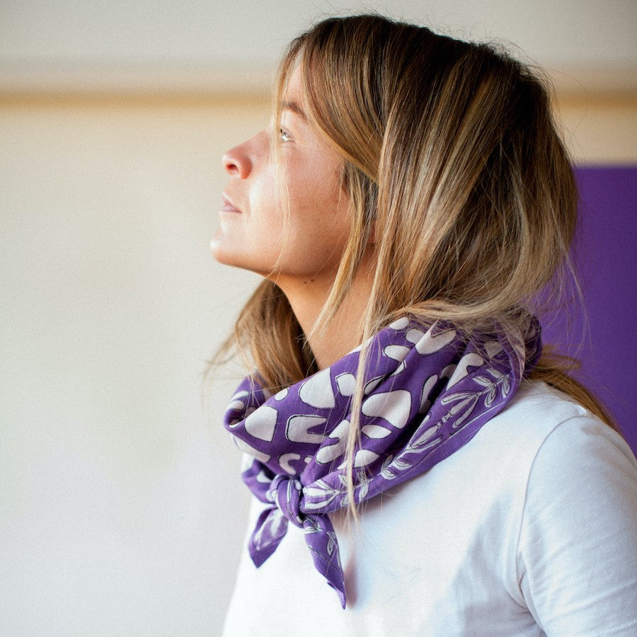 BIG FOULARD LATIKA "ARTISTIC" VIOLET