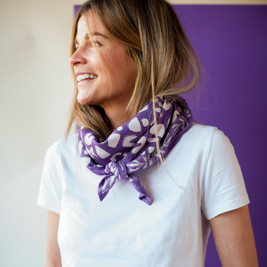 BIG FOULARD LATIKA "ARTISTIC" VIOLET