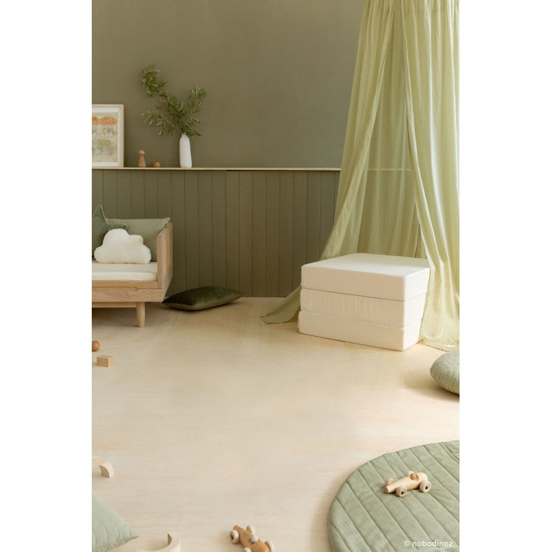 Pouf lit pliant Sleepover • velvet olive green