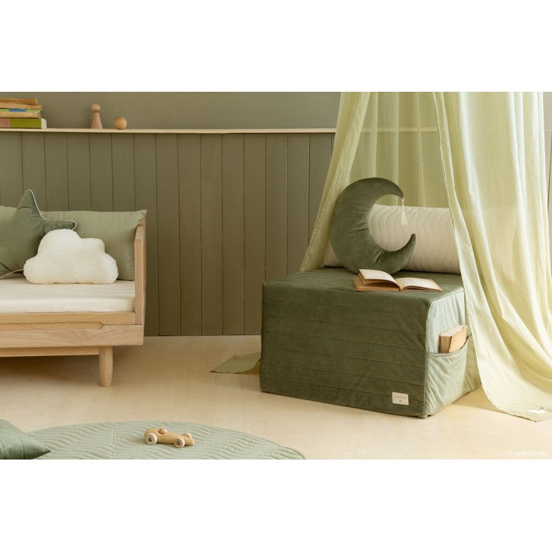 Pouf lit pliant Sleepover • velvet olive green