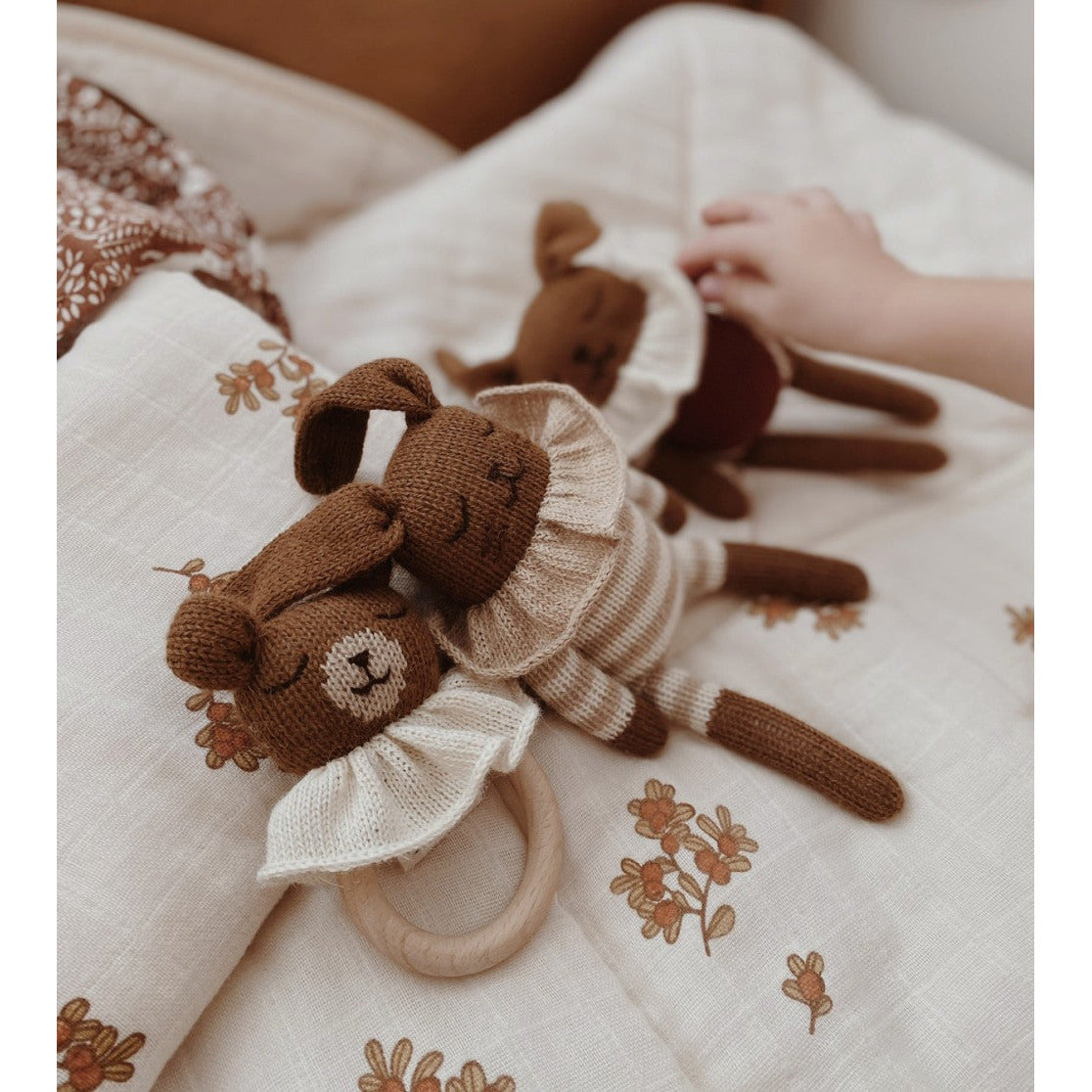 Doudou lapin | rayé sable