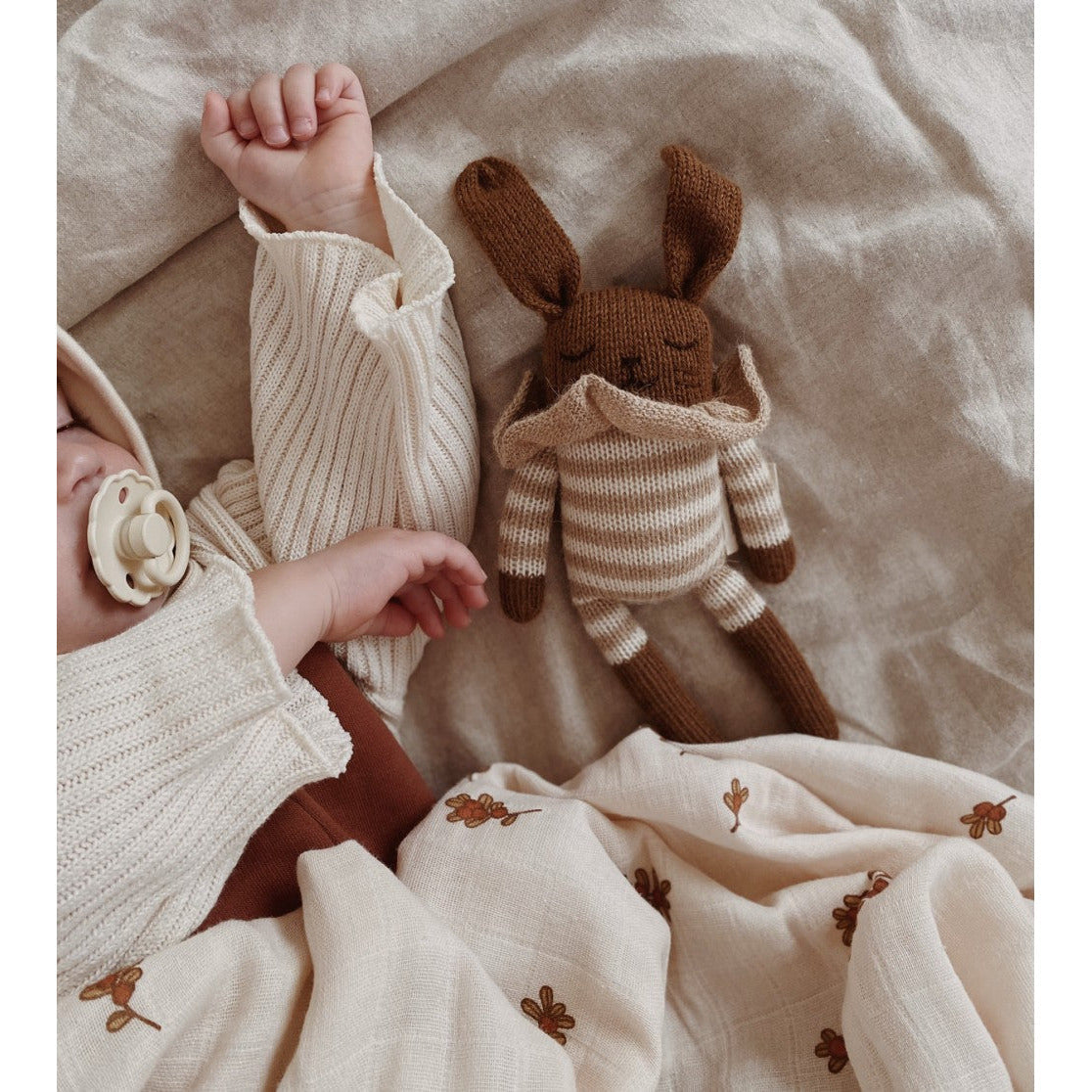 Doudou lapin | rayé sable