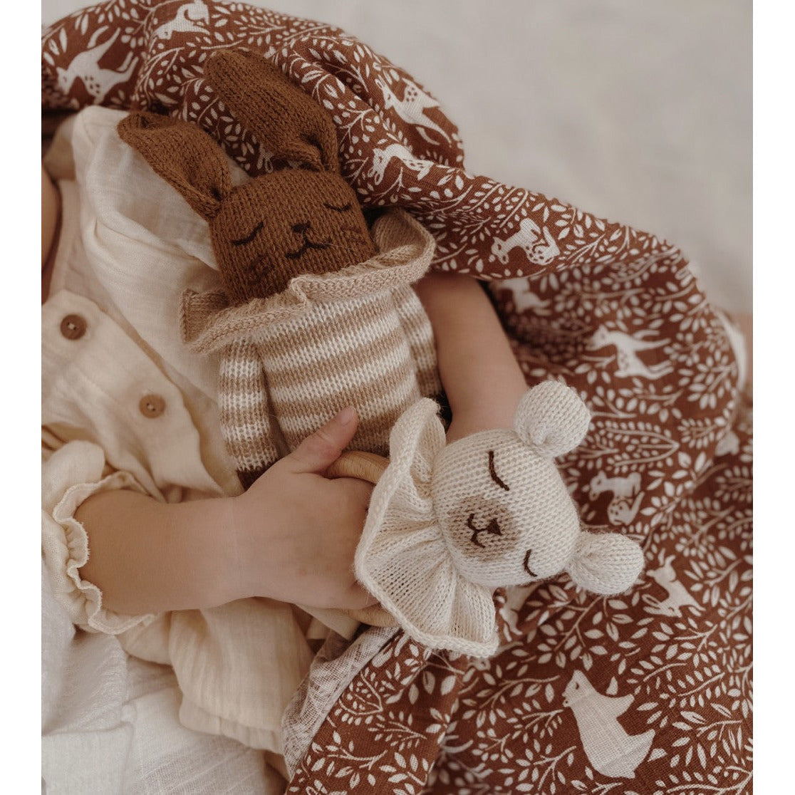 Doudou lapin | rayé sable