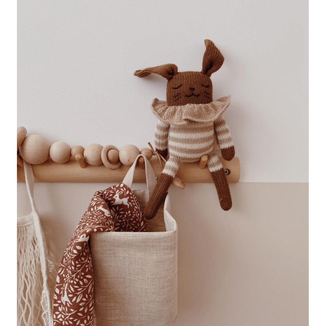 Doudou lapin | rayé sable