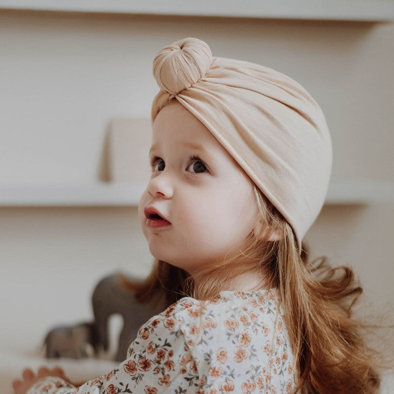 Bonnet turban - coloris nude