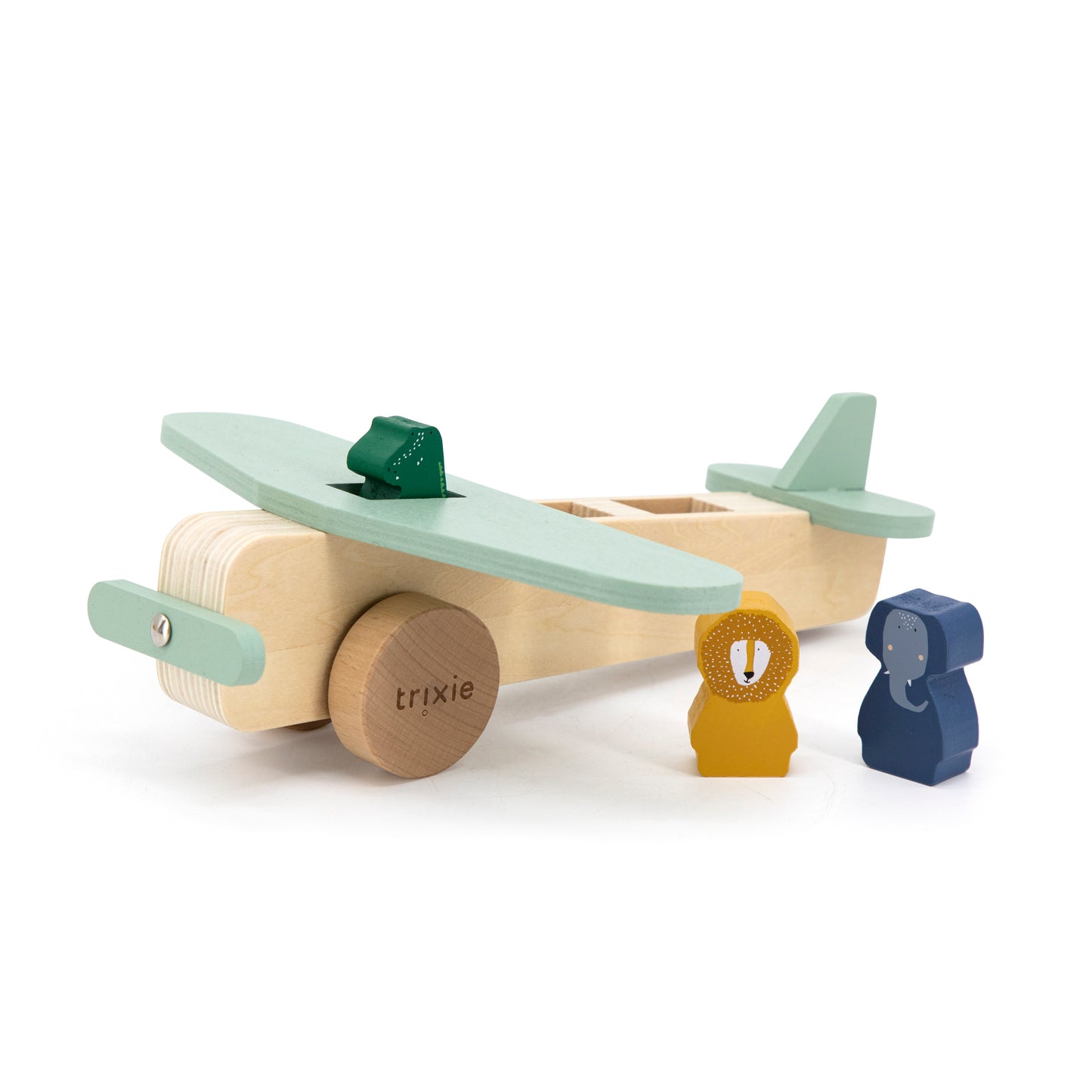 Avion en bois animaux