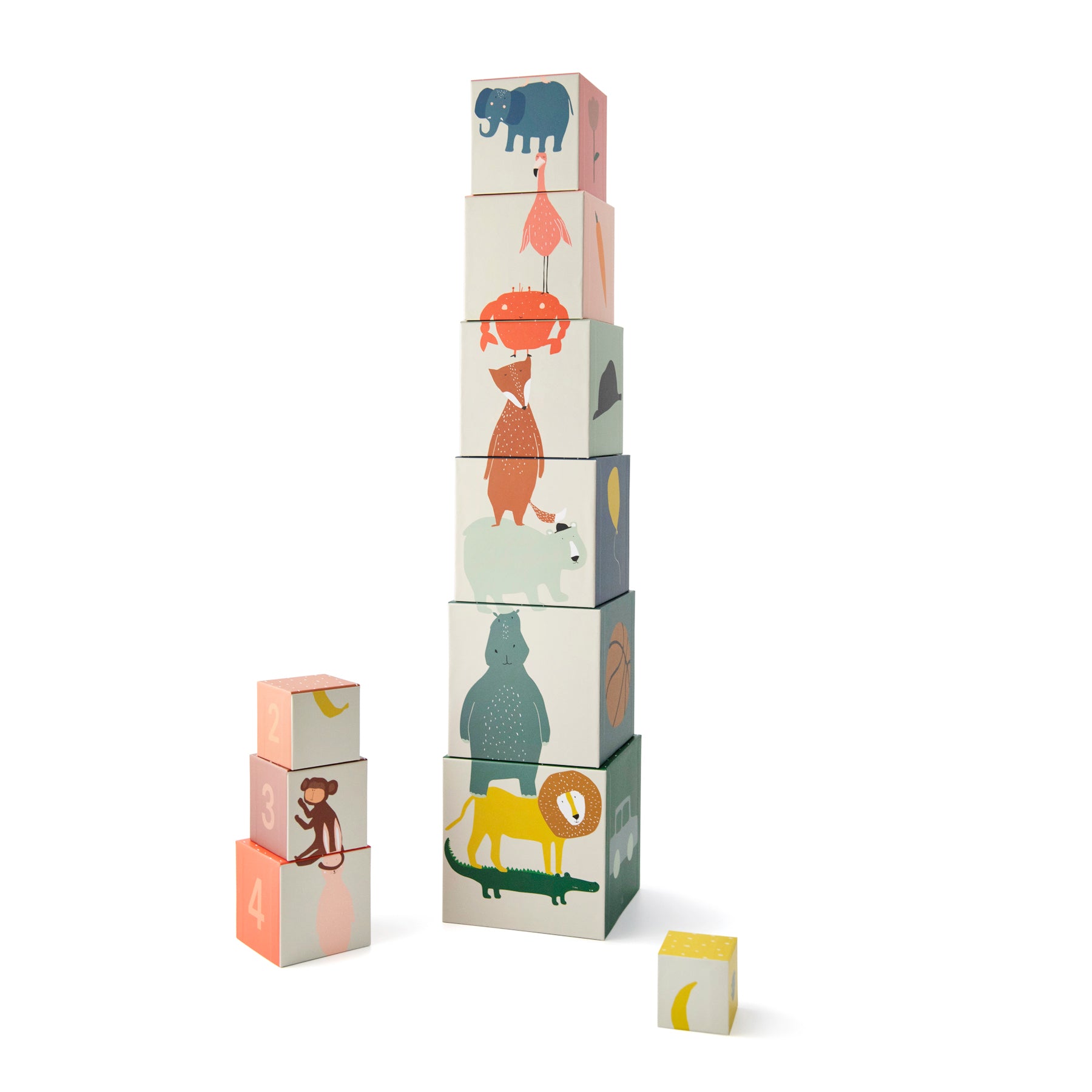 Cubes à empiler animaux et chiffres
