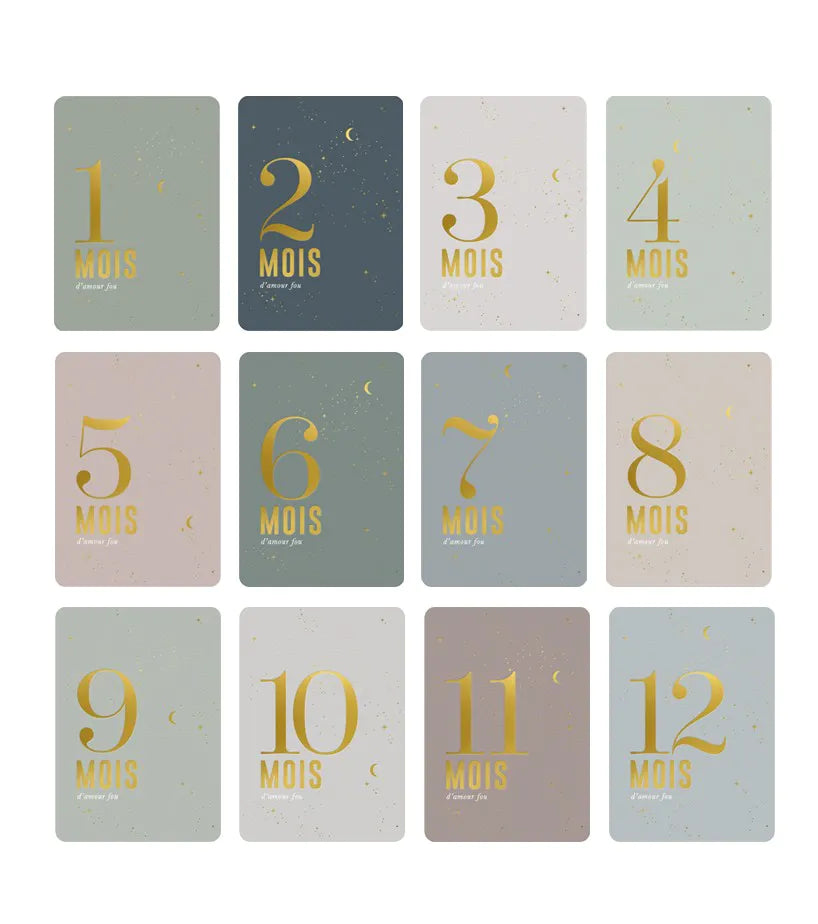 Cartes étapes "Céleste" 9 mois à t'attendre