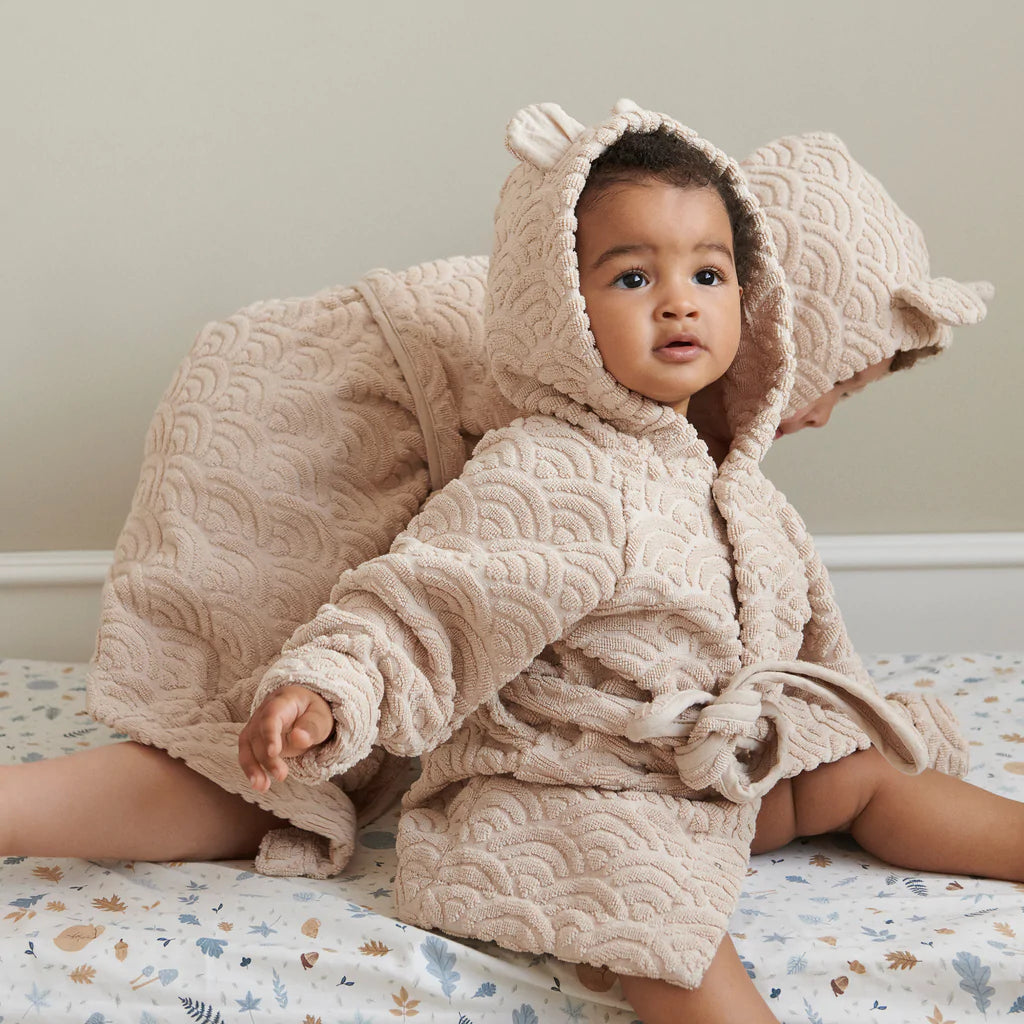 Peignoir avec oreilles, 1-2 ans - Amande
