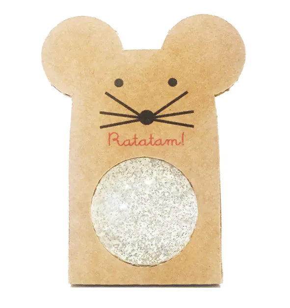 Balle rebondissante pailletée argent SOURIS