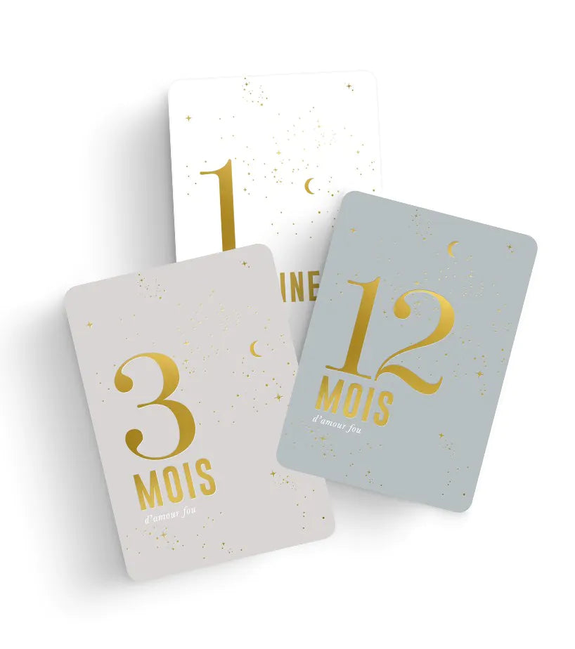 Cartes étapes "Céleste" 9 mois à t'attendre