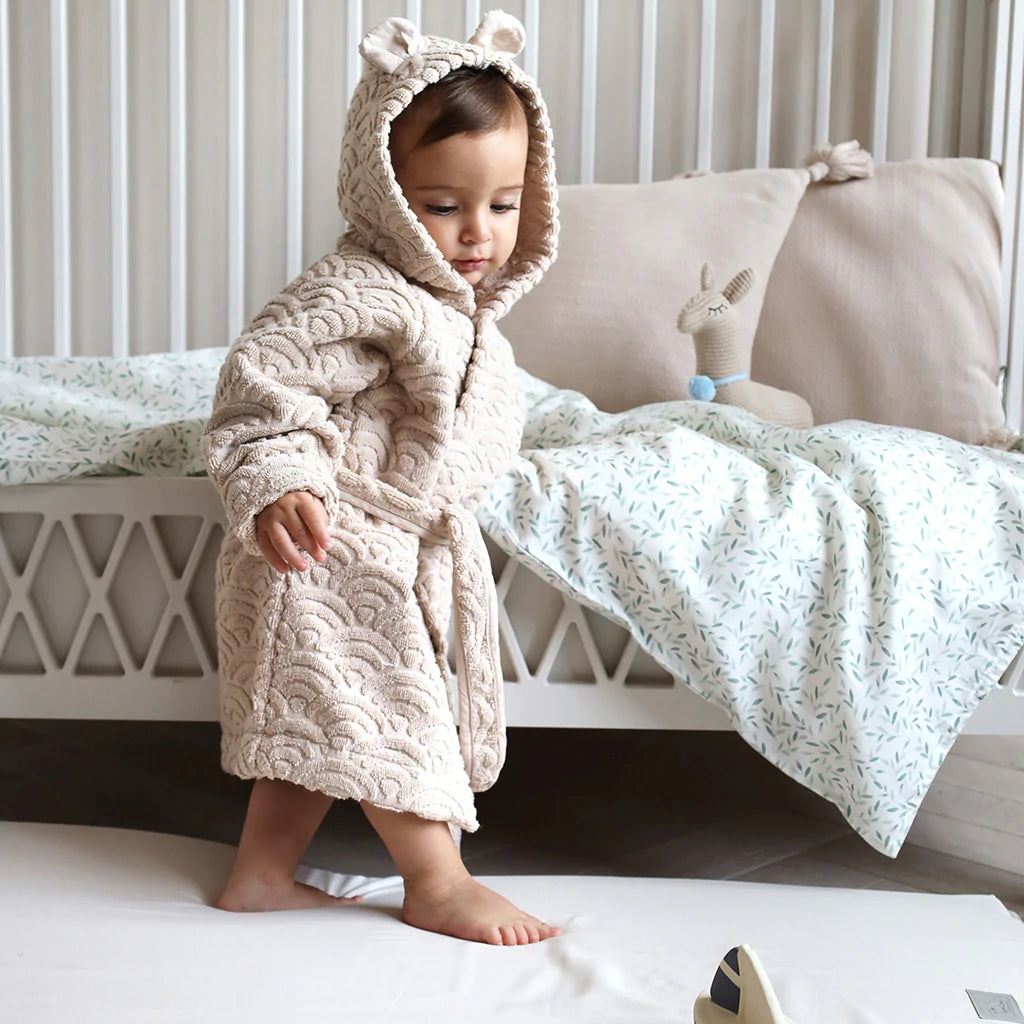 Peignoir avec oreilles, 1-2 ans - Amande