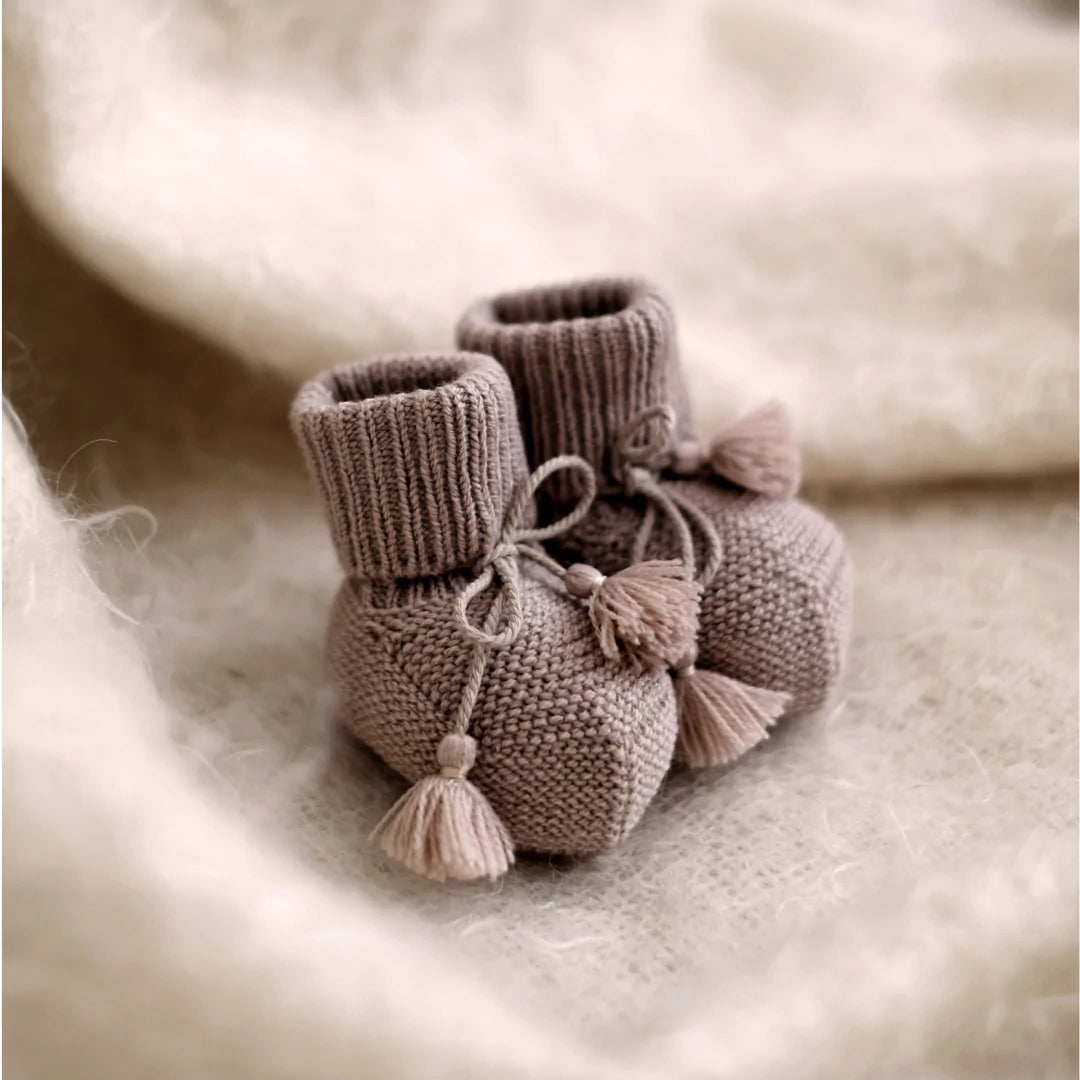 Chaussons bébé taupe