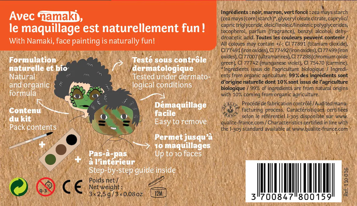 Kit 3 couleurs dinosaure & camouflage BIO*