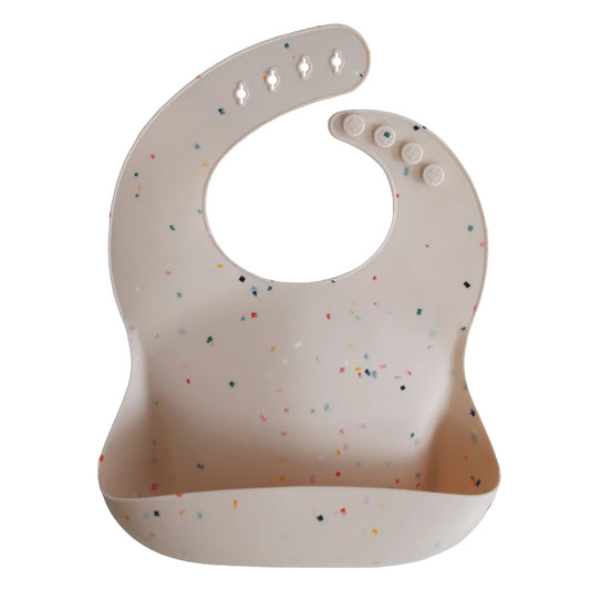 Bavoir en silicone confettis naturel