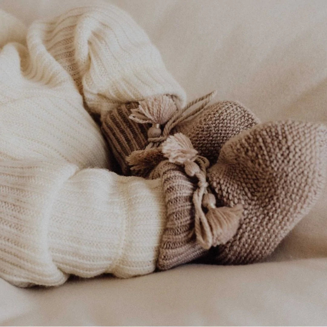 Chaussons bébé taupe