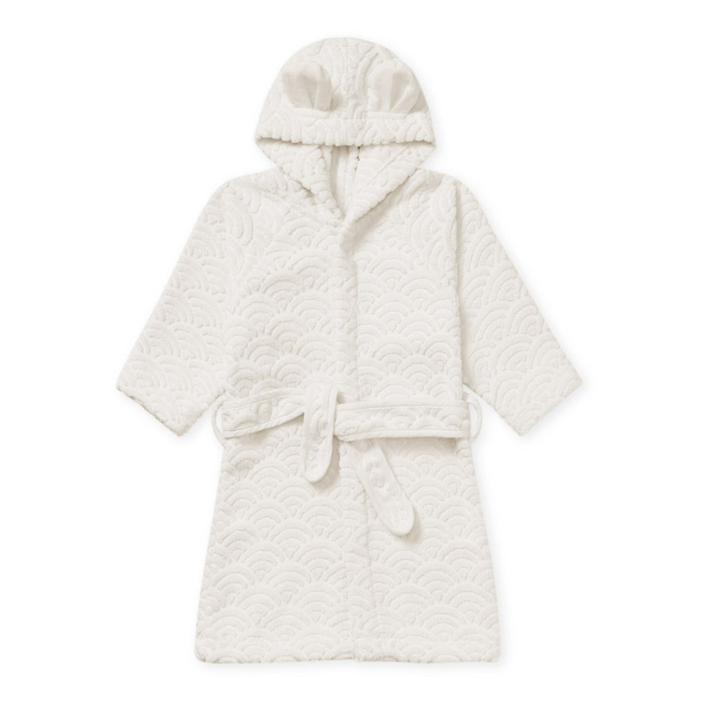 Peignoir à capuche avec oreilles, 1-2 ans - Off-Blanc