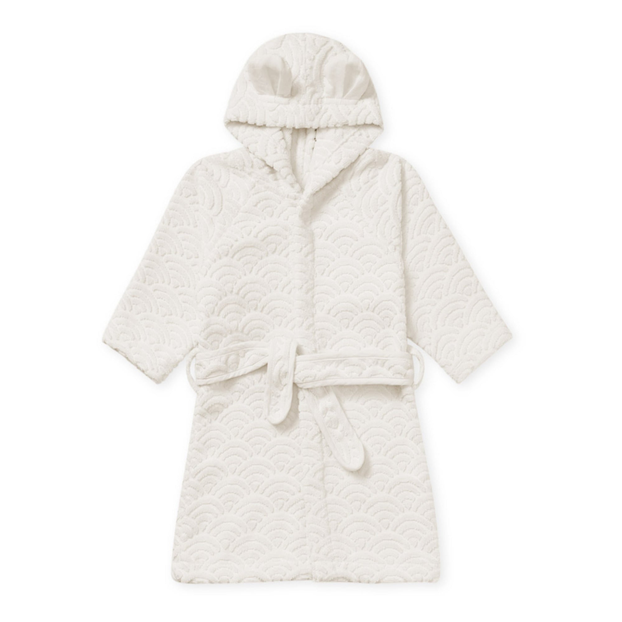 Peignoir à capuche avec oreilles, 1-2 ans - Off-Blanc