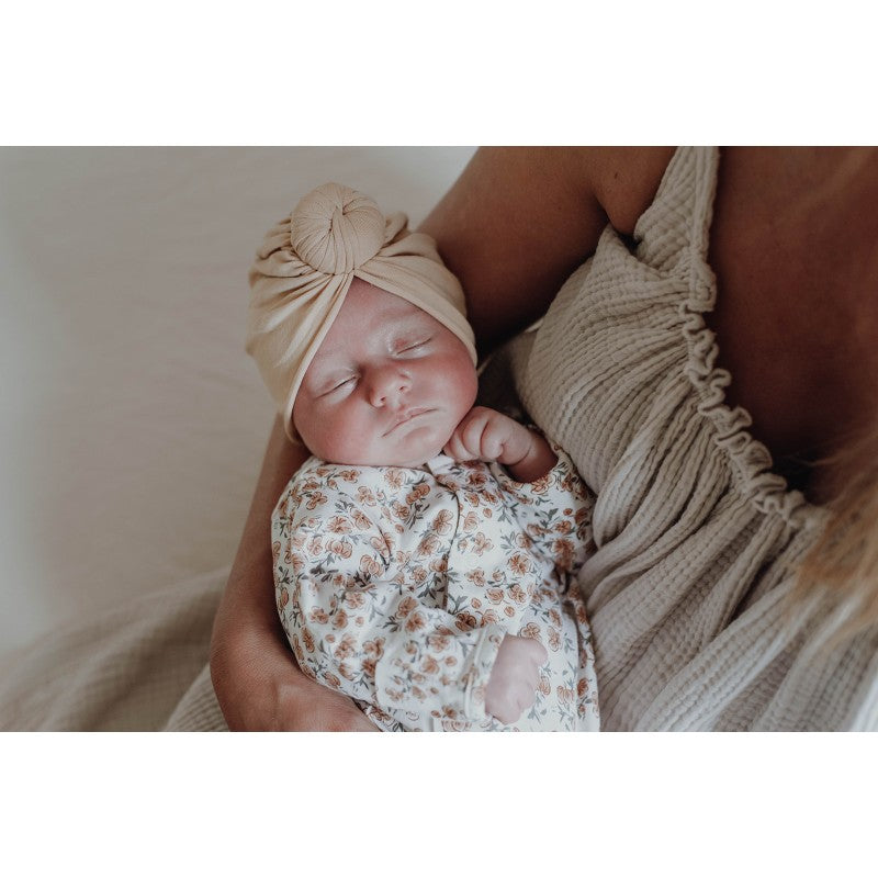 Bonnet turban - coloris nude