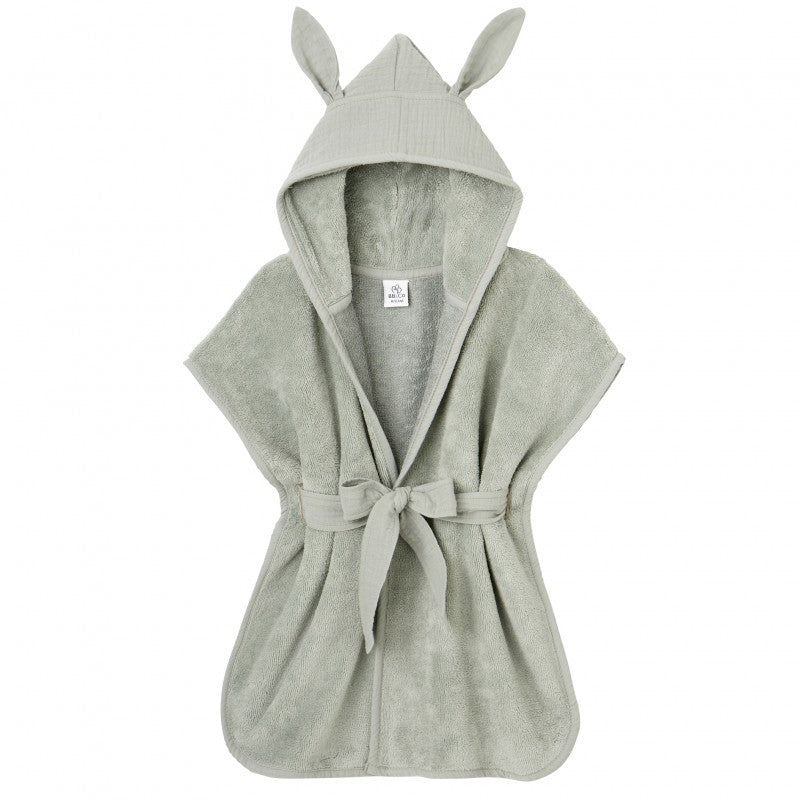 Peignoir bambou et gaze de coton - Vert de gris