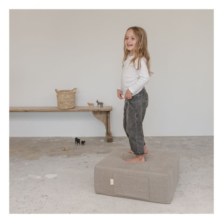Pouf Baba en lin lavé | Naturel