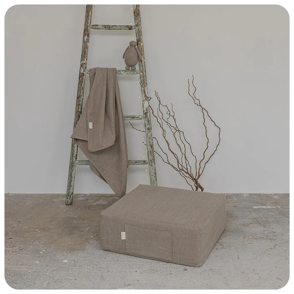 Pouf Baba en lin lavé | Naturel
