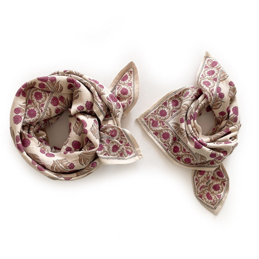 SMALL FOULARD MANIKA "BOUTON D'OR" COQUILLAGE