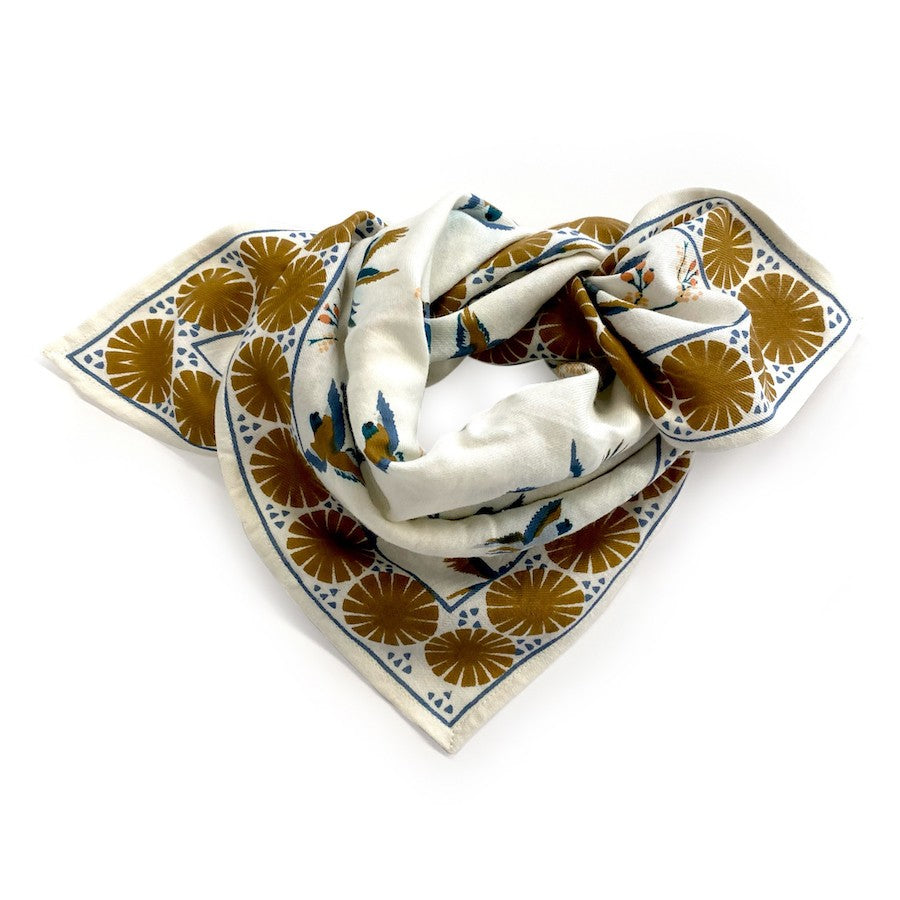 Small Foulard Manika "Cerisier" Fleur de Vanille