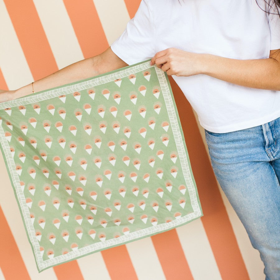 SMALL FOULARD MANIKA "SORBET" PISTACHE