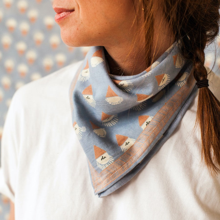 SMALL FOULARD MANIKA "SORBET" DENIM